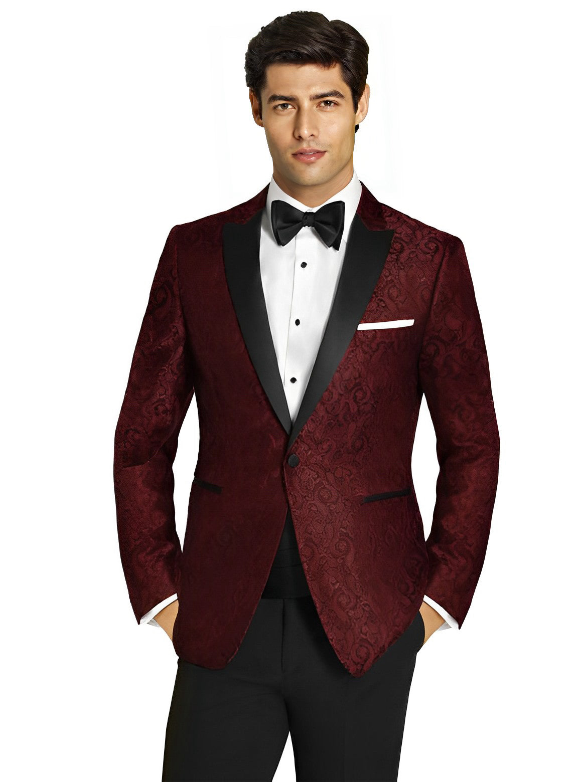 RED PAISLEY TUXEDO
