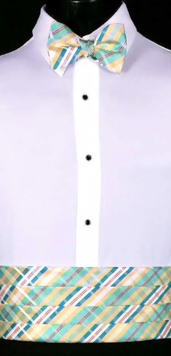 GOLD PLAID CUMMERBUND