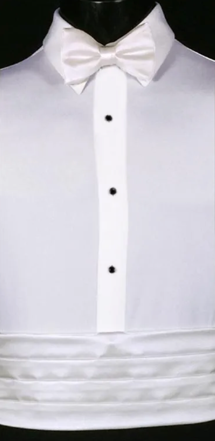 WHITE CUMMERBUND