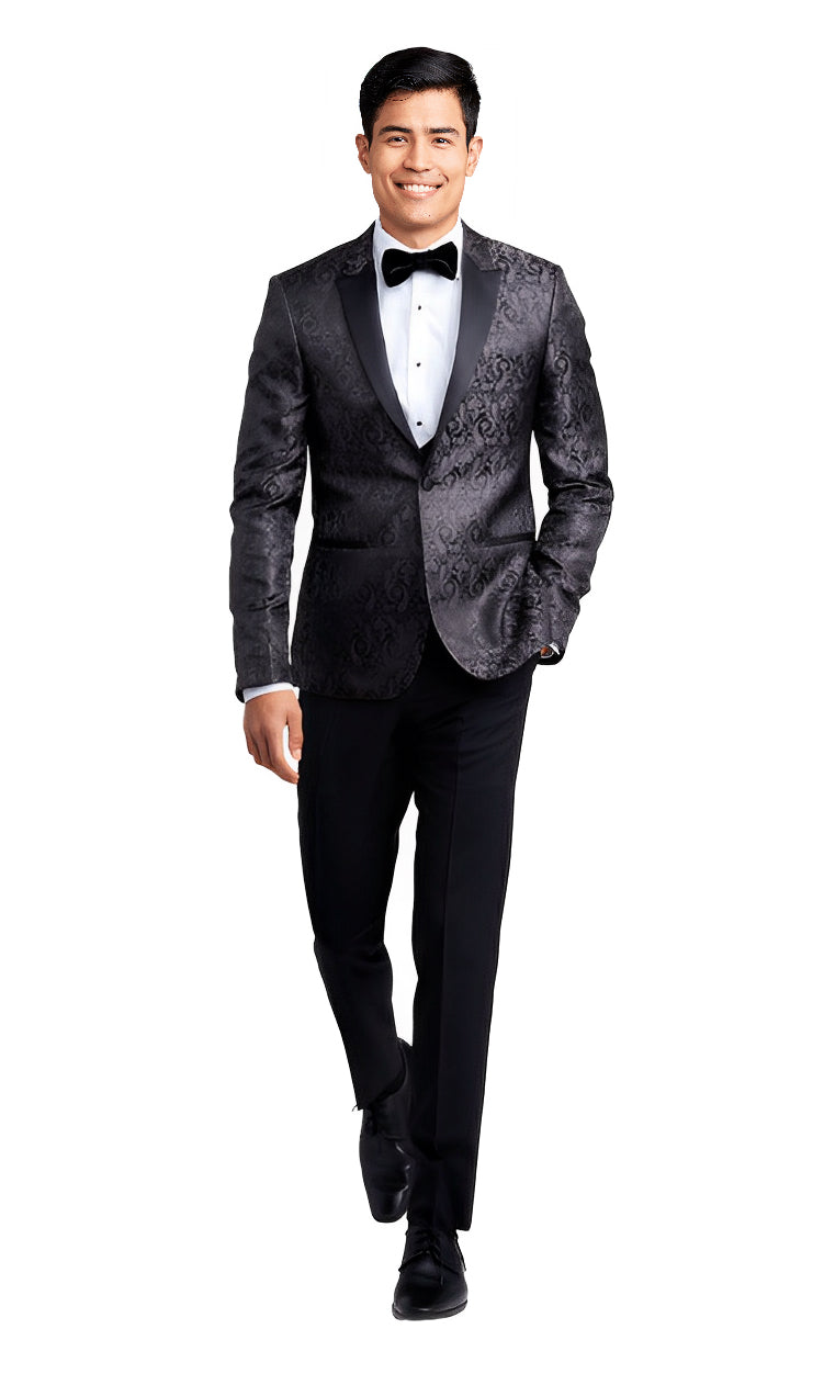 Black Paisley Tuxedo Black Printed Tuxedo Jacket Black Paisley