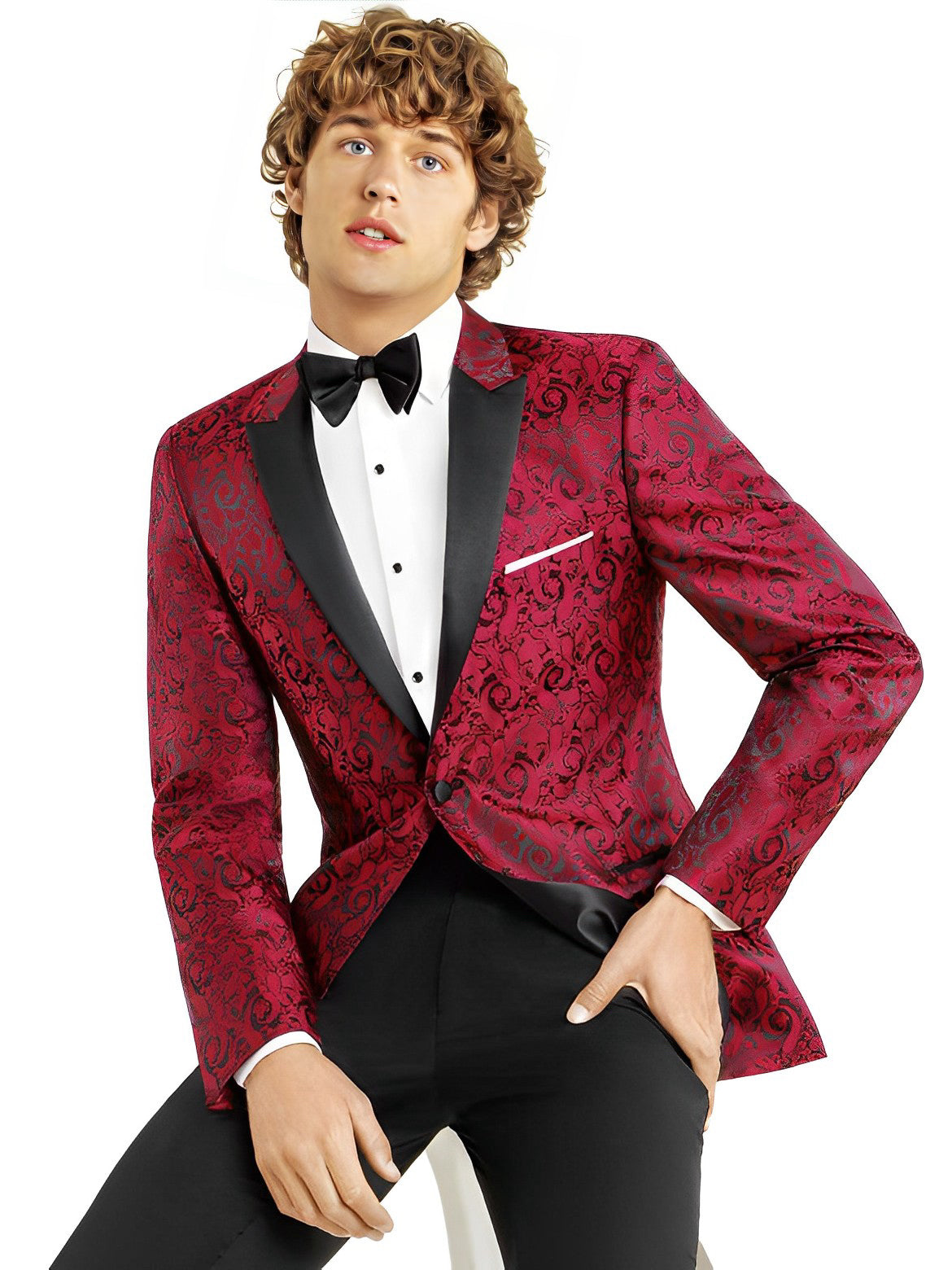 RED PAISLEY TUXEDO